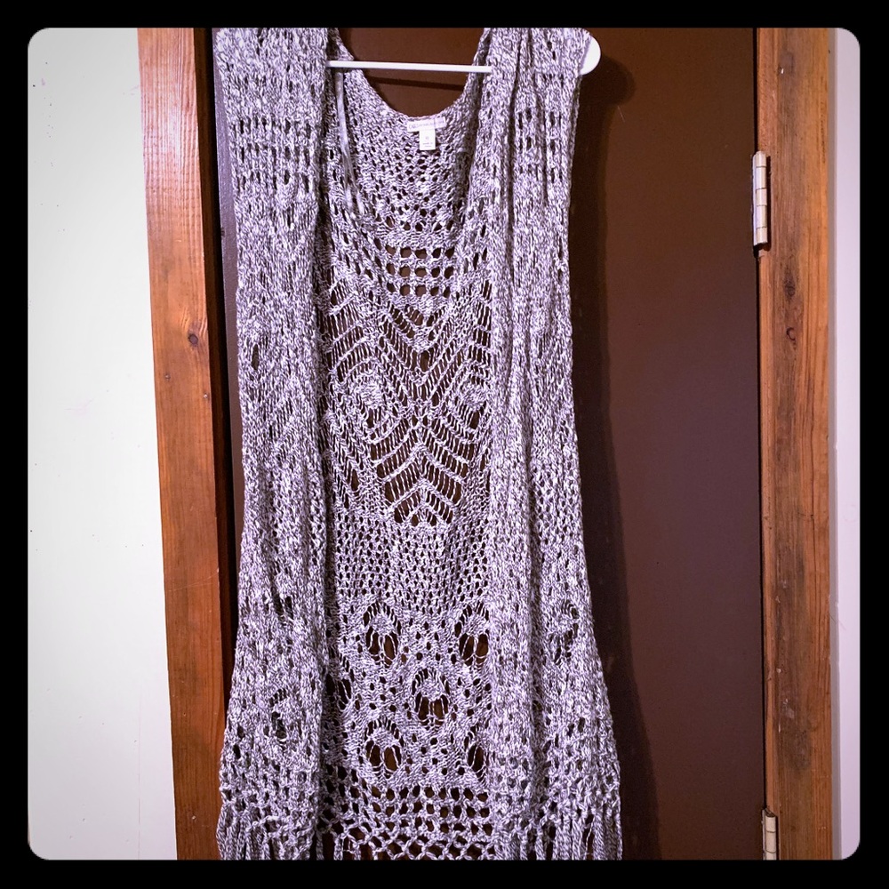 Cato Womens Crochet Lace Shaw